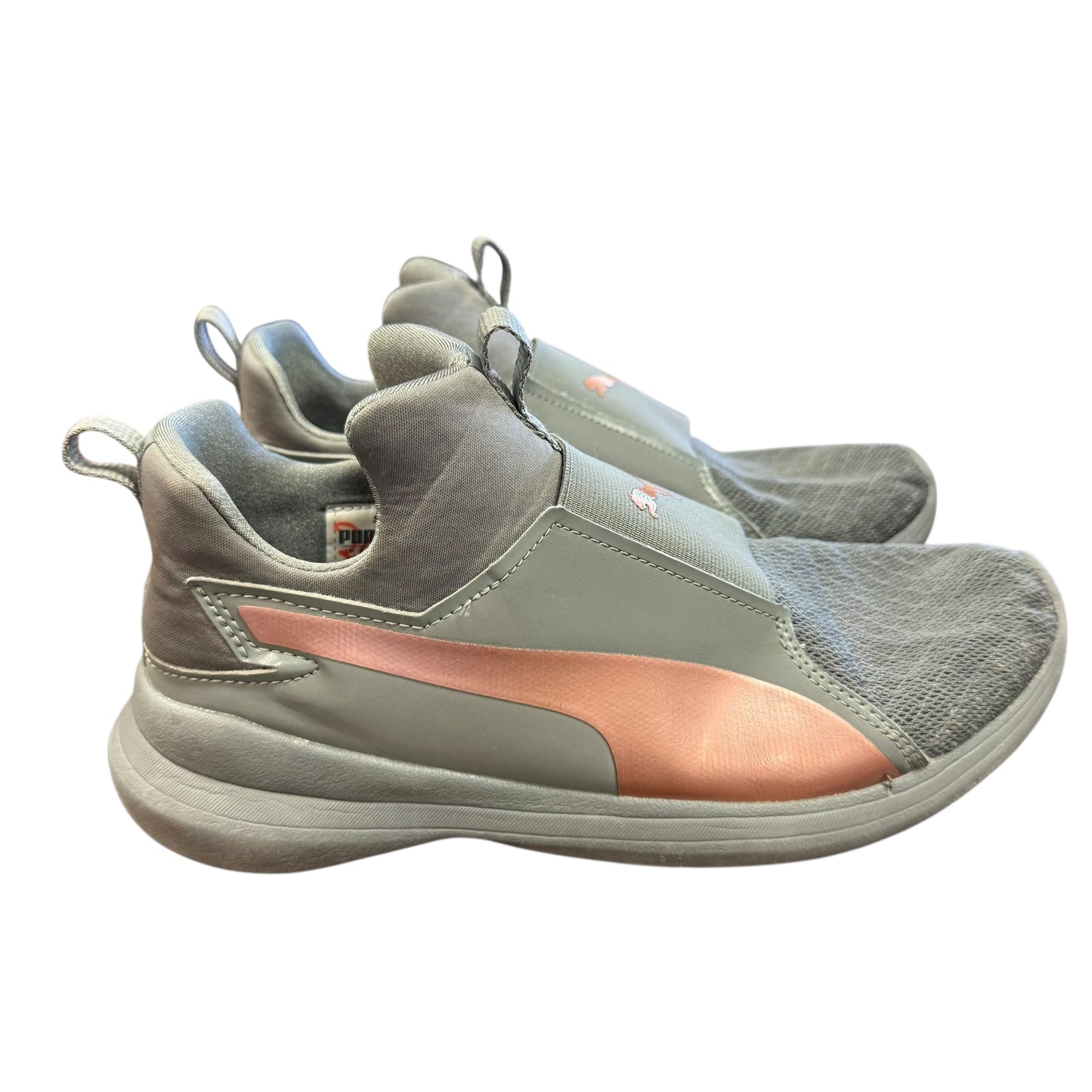 PUMA REBEL MID SNEAKERS CHARCOAL GRAY ROSE GOLD 237 SZ 7