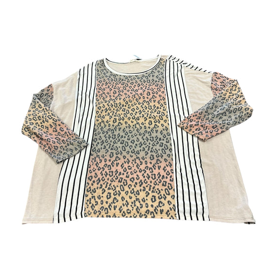 HOPELY ANIMAL PRINT STRIPED TUNIC 128 1XL