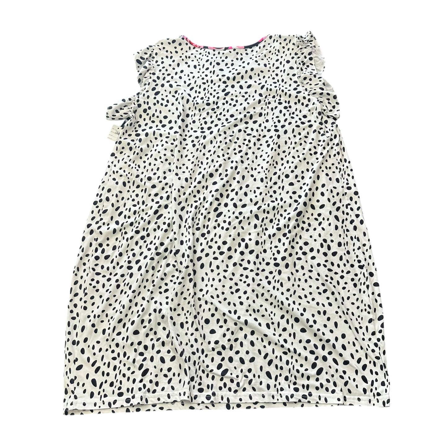 FLORAL BLOOMING DRESS BLACK WHITE SPECKLED 268 XL