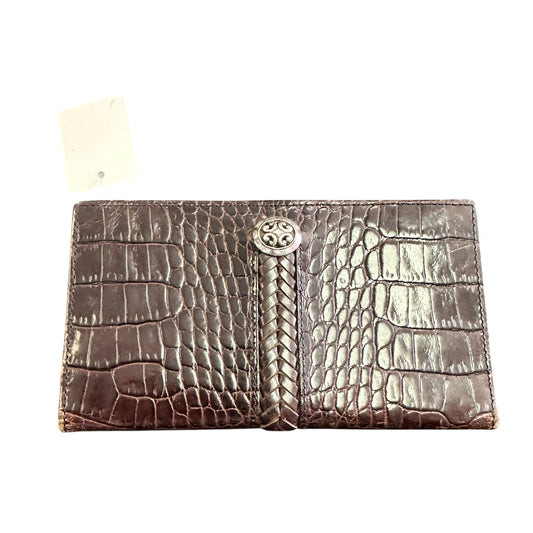 BRIGHTON LEATHER BROWN VINTAGE WALLET 7 OS
