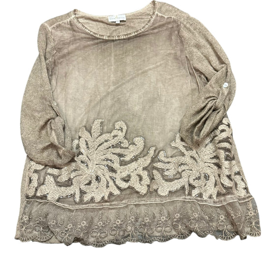 BELLE FRANCE GREEN SILK BLEND SWEATER ITALY 100 SMALL