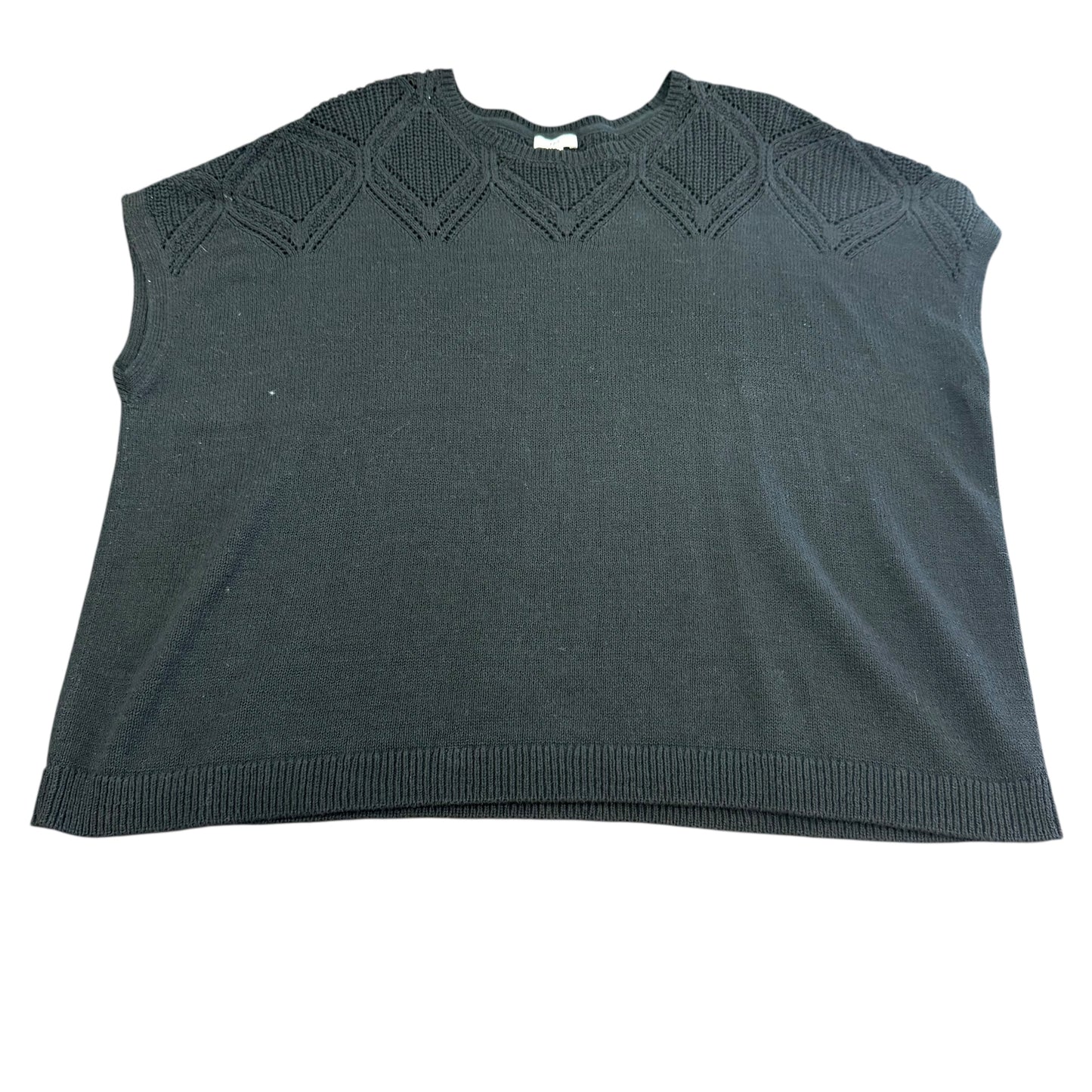 J JILL BLACK CAP SLEEVE SWEATER 100 3X