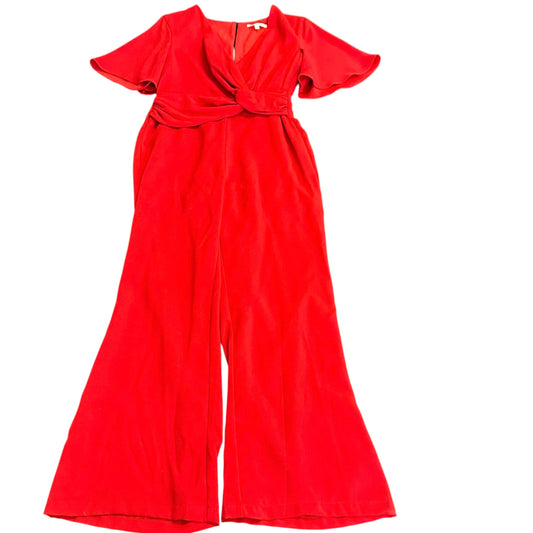 HARLYN RED JUMPSUIT WIDELEG SHORT SLEEVE 249 MEDIUM
