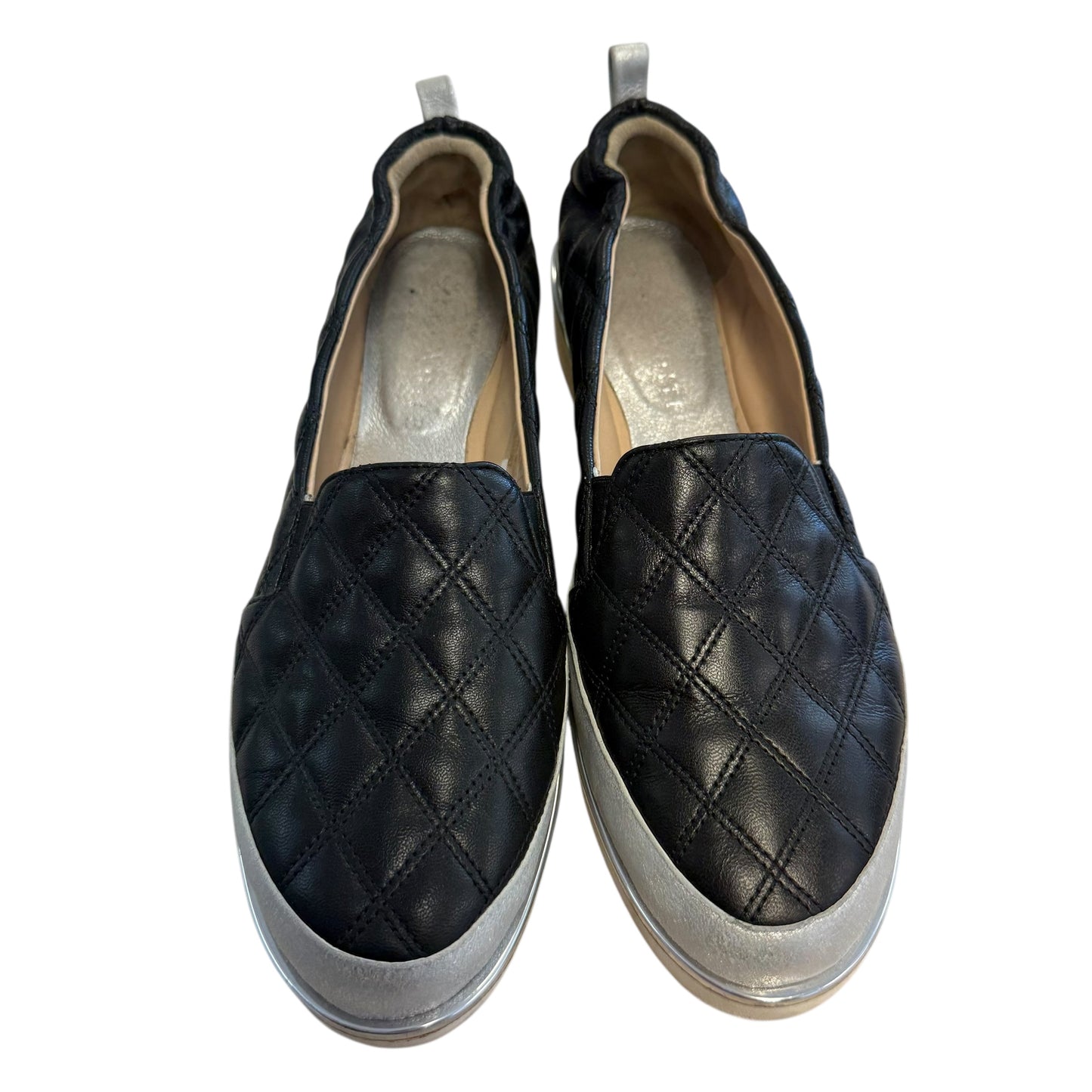 RON WHITE BLACK QUILTED SNEAKERS 214 SZ 8.5