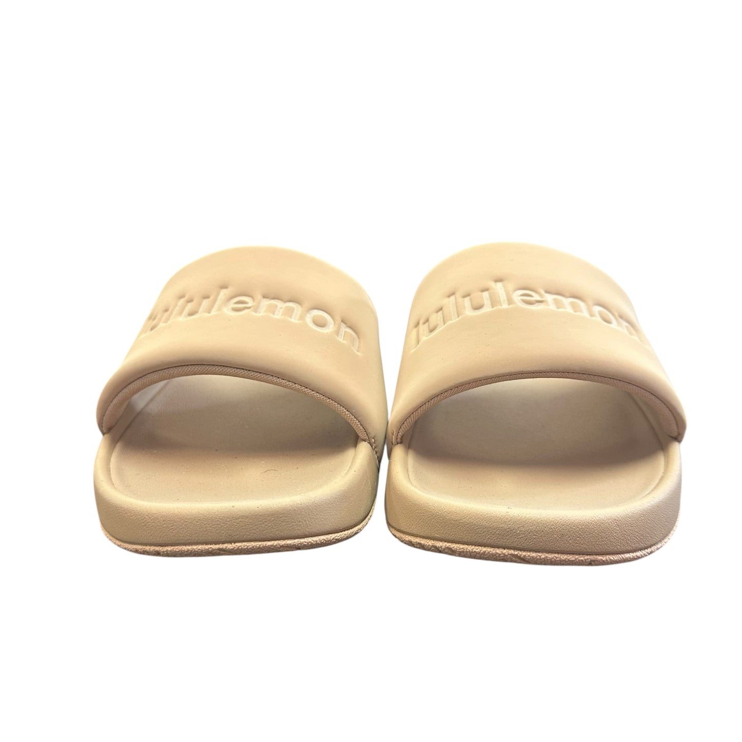 LULULEMON RESTFEEL SLIDE SANDALS SAND DOLLAR NWOT 276 SZ 12