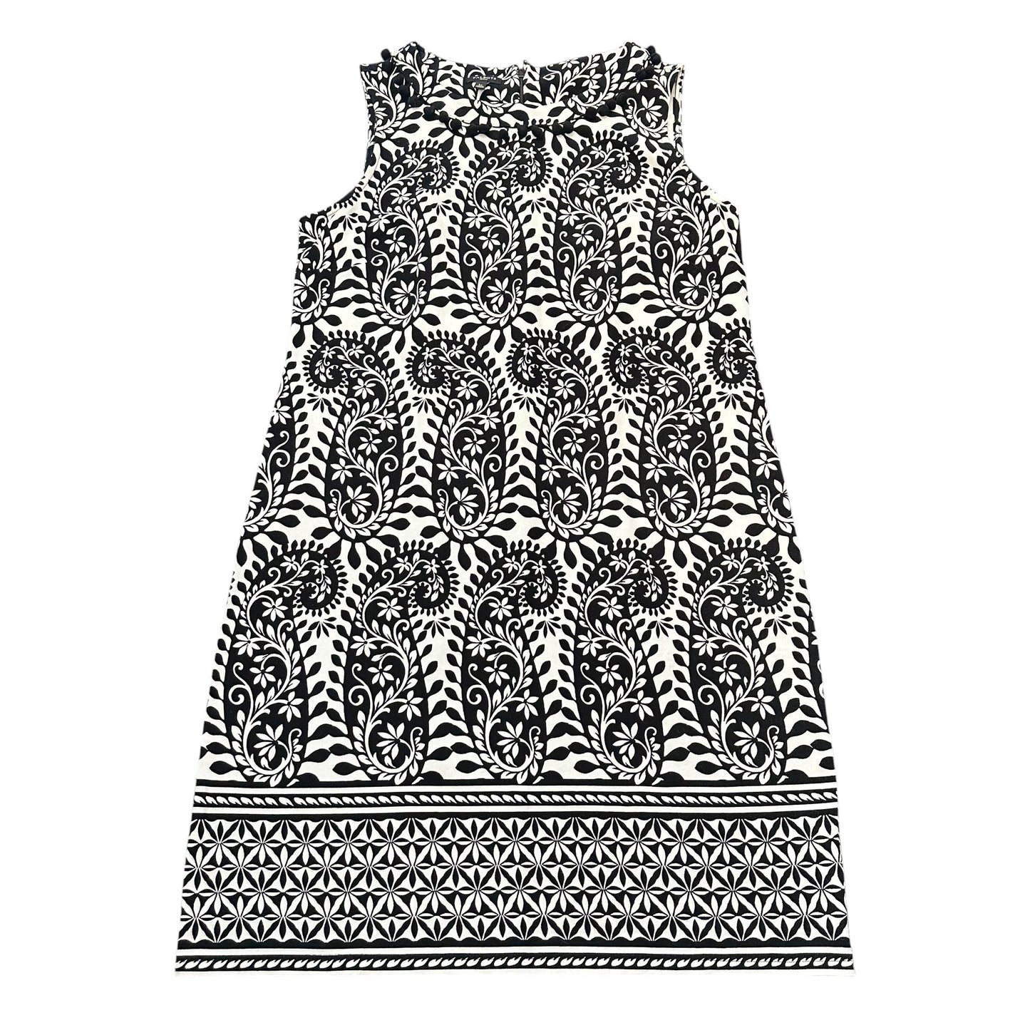 TALBOTS BLACK WHITE PAISLEY DRESS 100 LARGE PETITE