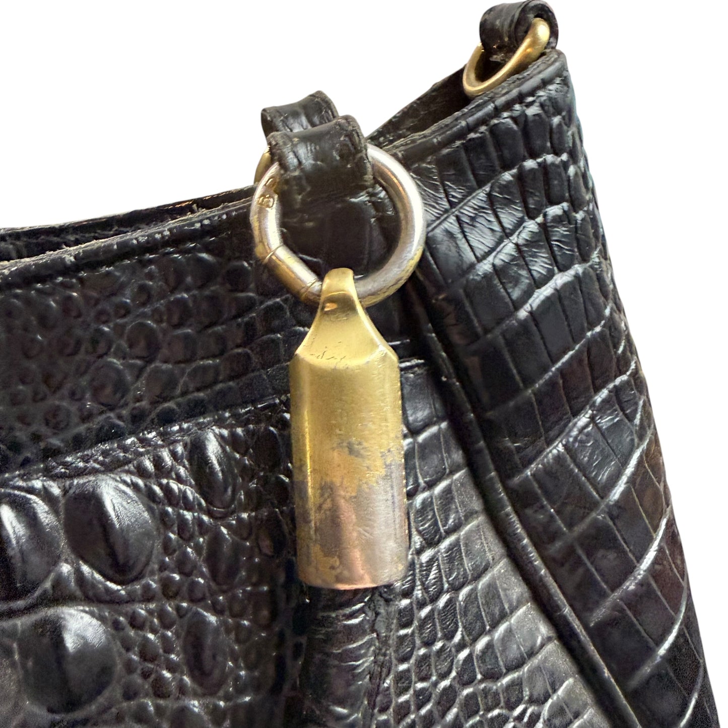 BRAHMIN RUBY BLACK MELBOURNE PATENT LETHER SATCHEL BAG 100