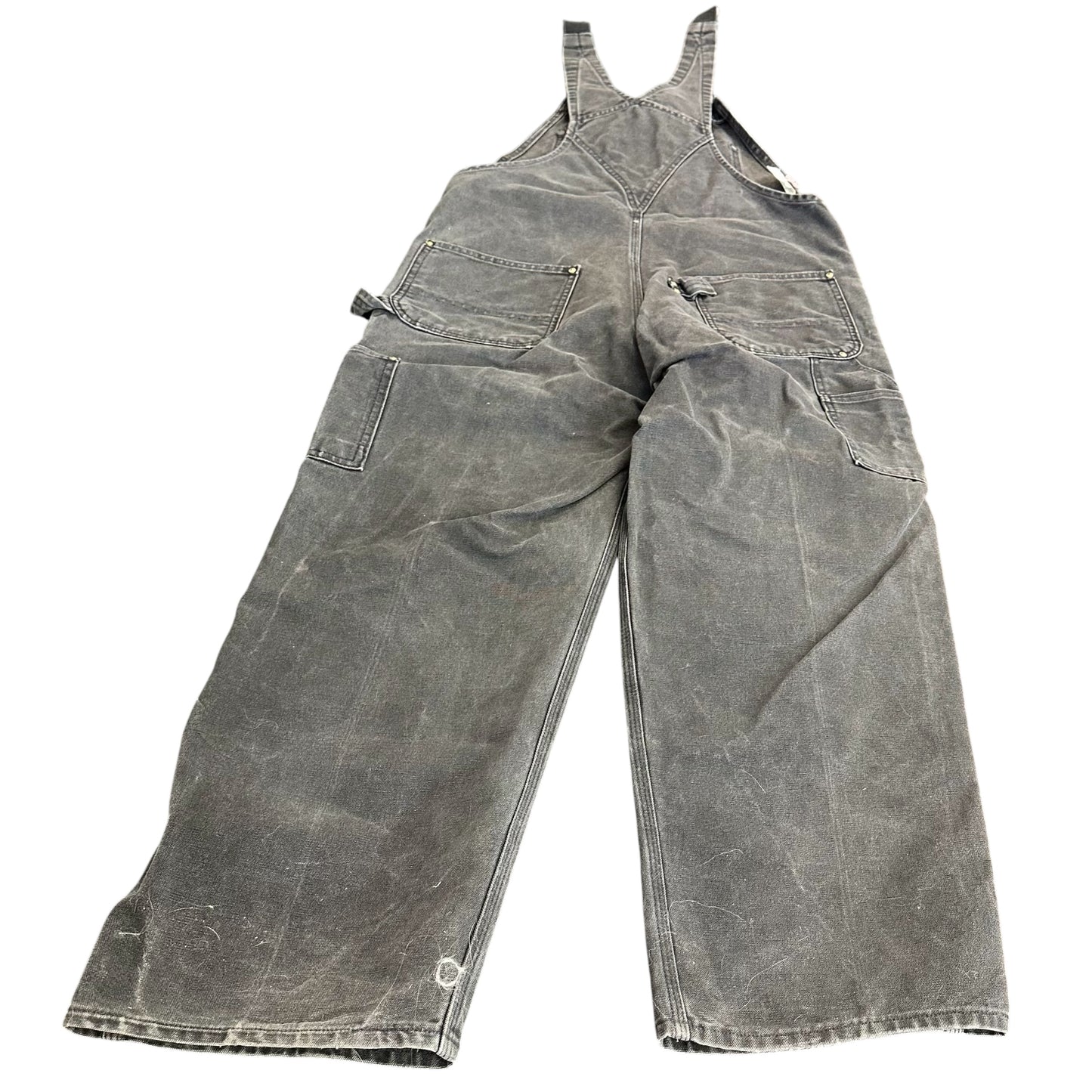 VINTAGE CARHART DOUBLE KNEE BIB OVERALLS BLACK 100 SZ 10