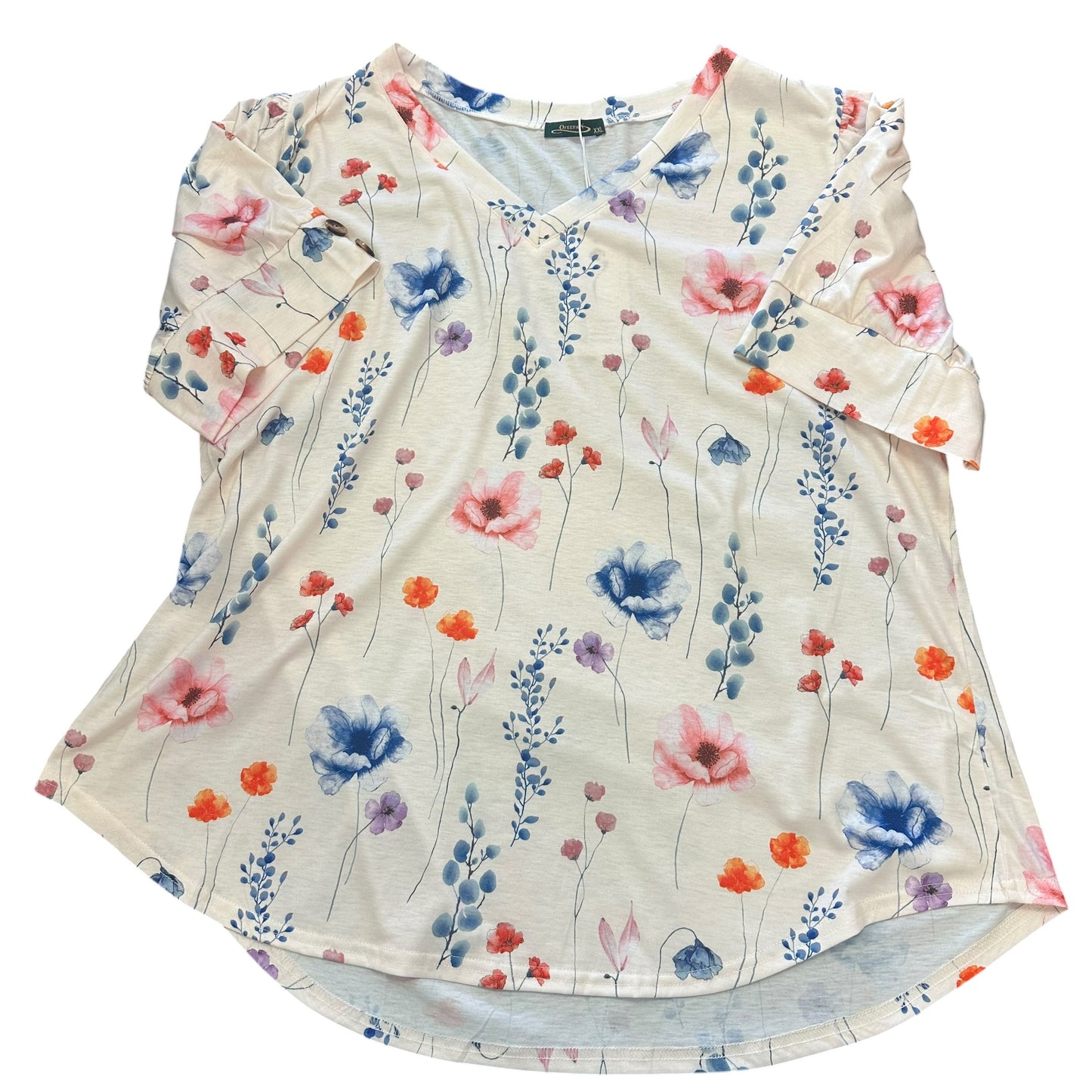 OFEEFAN BEIGE FLORAL SHIRT NWT 258 XXL