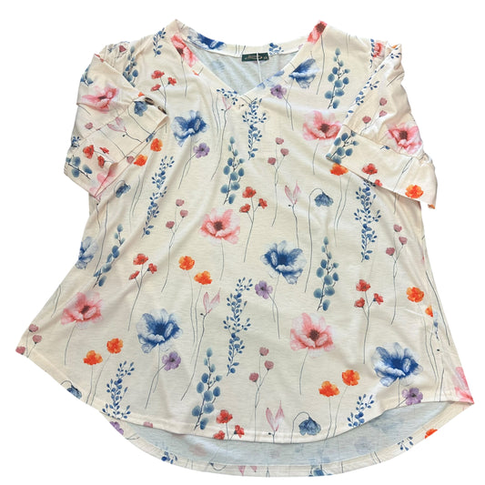OFEEFAN BEIGE FLORAL SHIRT NWT 258 XXL