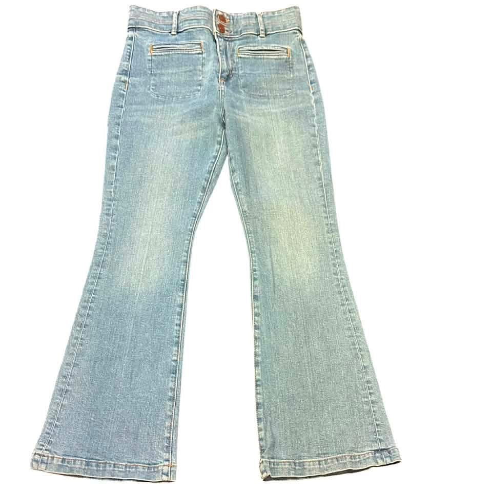 LOFT THE SLIM FLARE BLUE JEANS 100 SZ 4