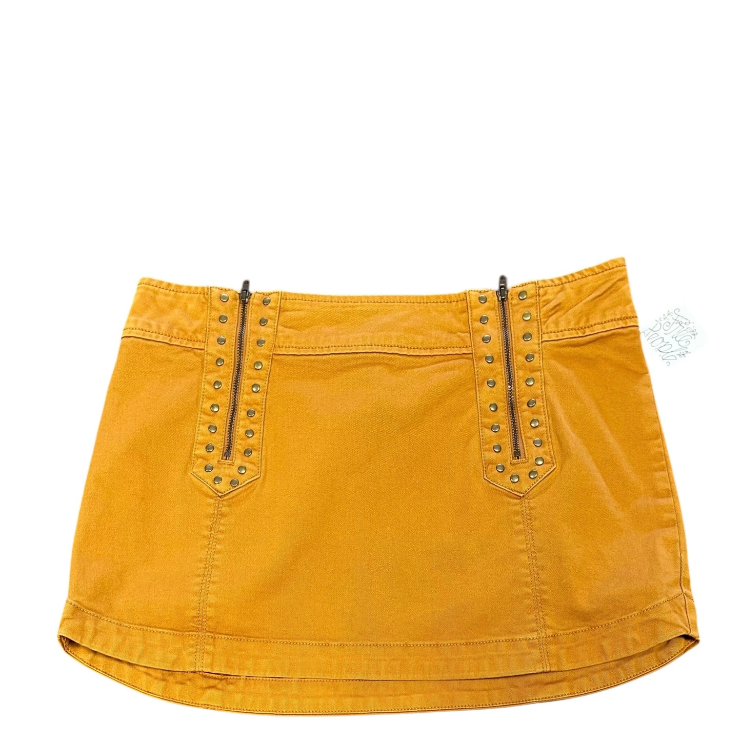 FREE PEOPLE STUDDED GOLD YELLOW MINI SKIRT NWT 100 SZ 8