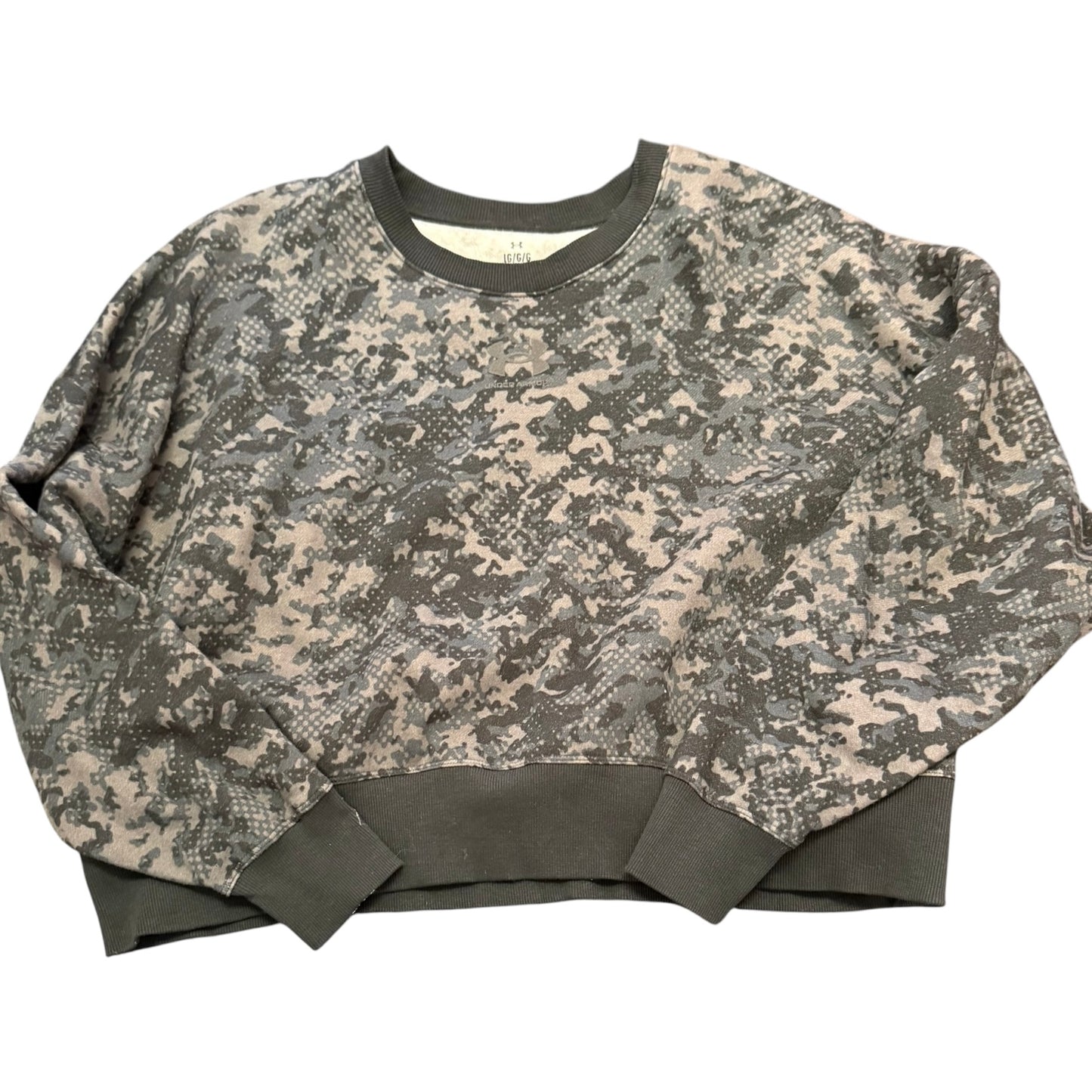 UNDER ARMOUR BLACK GRAY CAMO SWEATSHIRT 100 LARGE