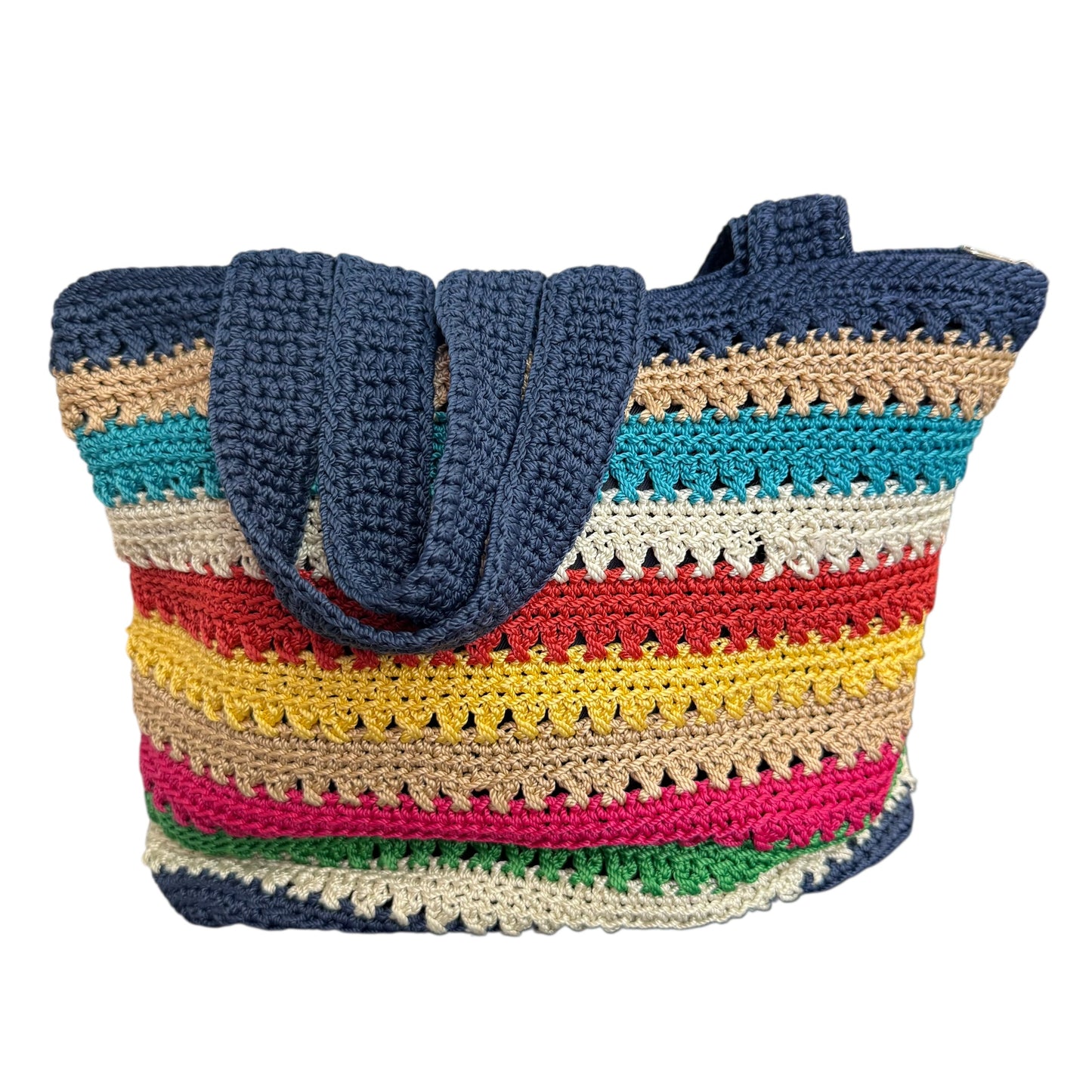 THE SAK RAINBOW STRIPE CROCHET SMALL HOBO SHOULDER BAG 258 OS