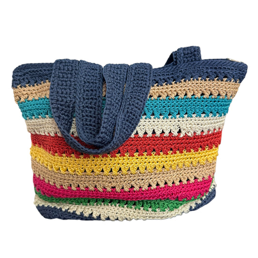 THE SAK RAINBOW STRIPE CROCHET SMALL HOBO SHOULDER BAG 258 OS