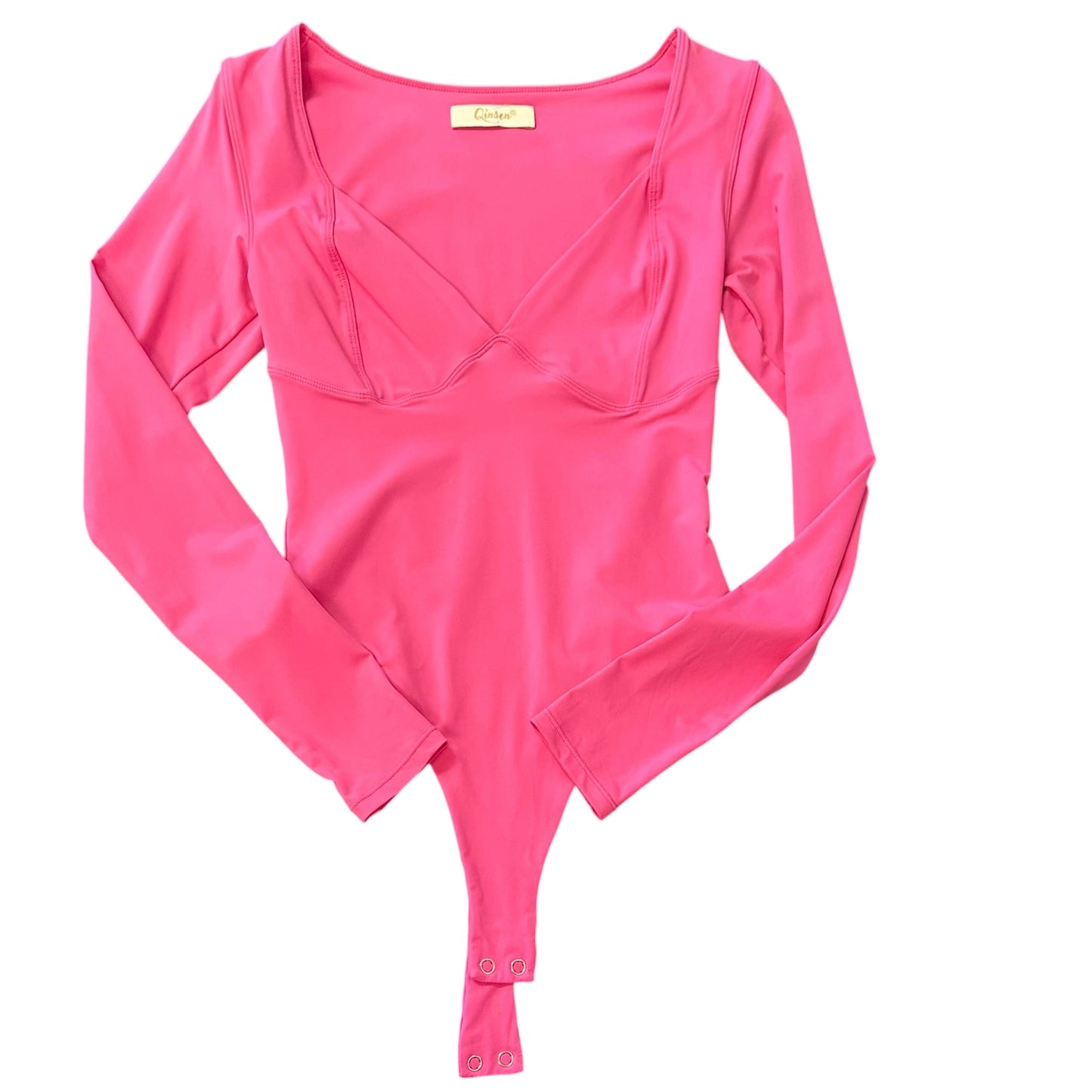 QINSEN PINK LONG SLEEVE BODYSUIT 143 MEDIUM