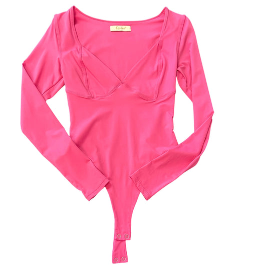 QINSEN PINK LONG SLEEVE BODYSUIT 143 MEDIUM