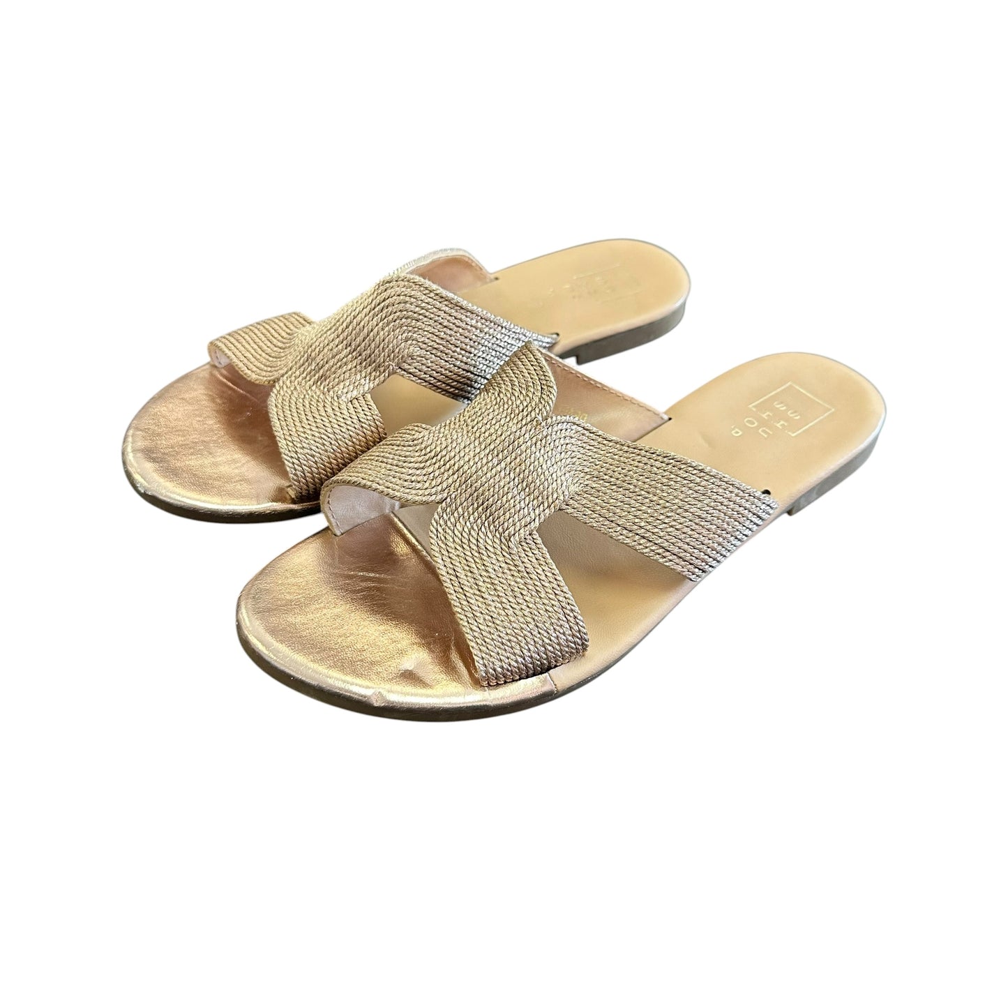 SHU SHOP BRONZE FLAT SANDALS 244 SZ 10