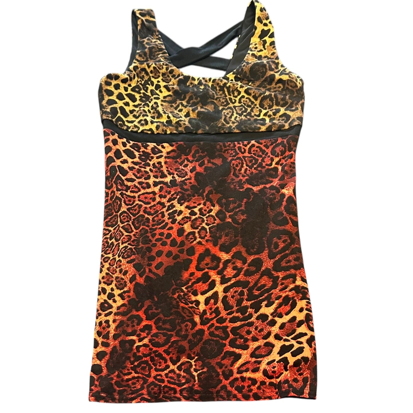 GB ANIMAL PRINT BODYCON MINI DRESS Y2K 100 LARGE