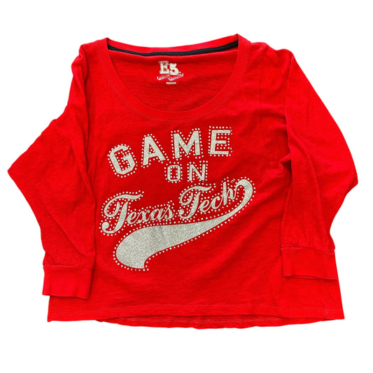 EV COLLEGE CLASSIC RED SILVER GLITTER SHIRT 112 MEDIUM