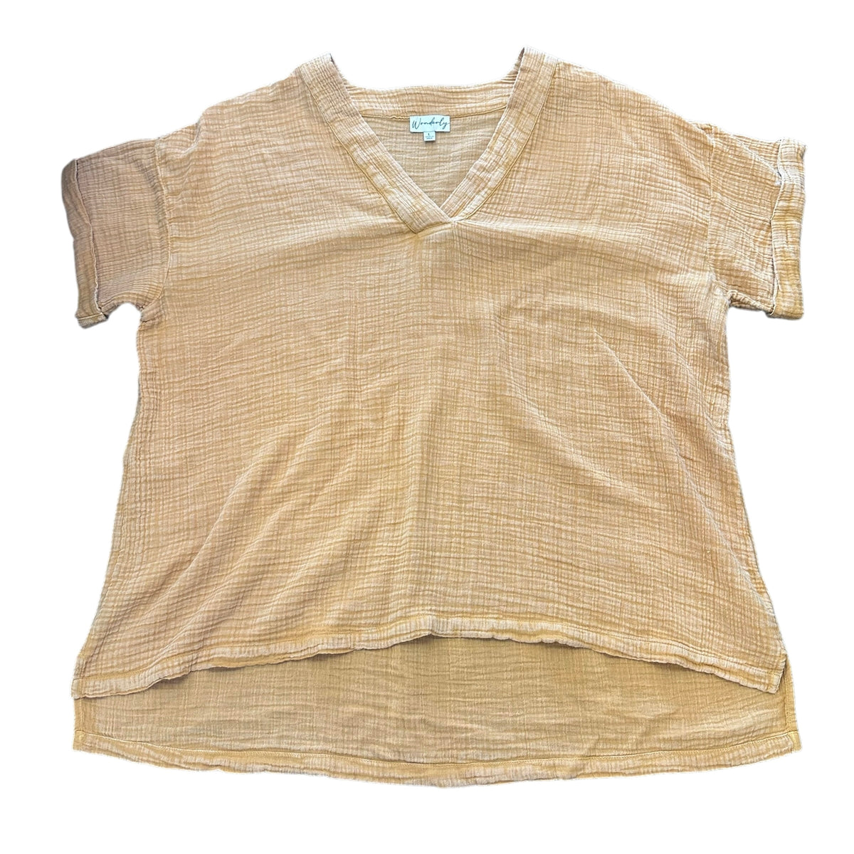 WONDERLY MUSTARD YELLOW GAUZE BLOUSE 169 LARGE