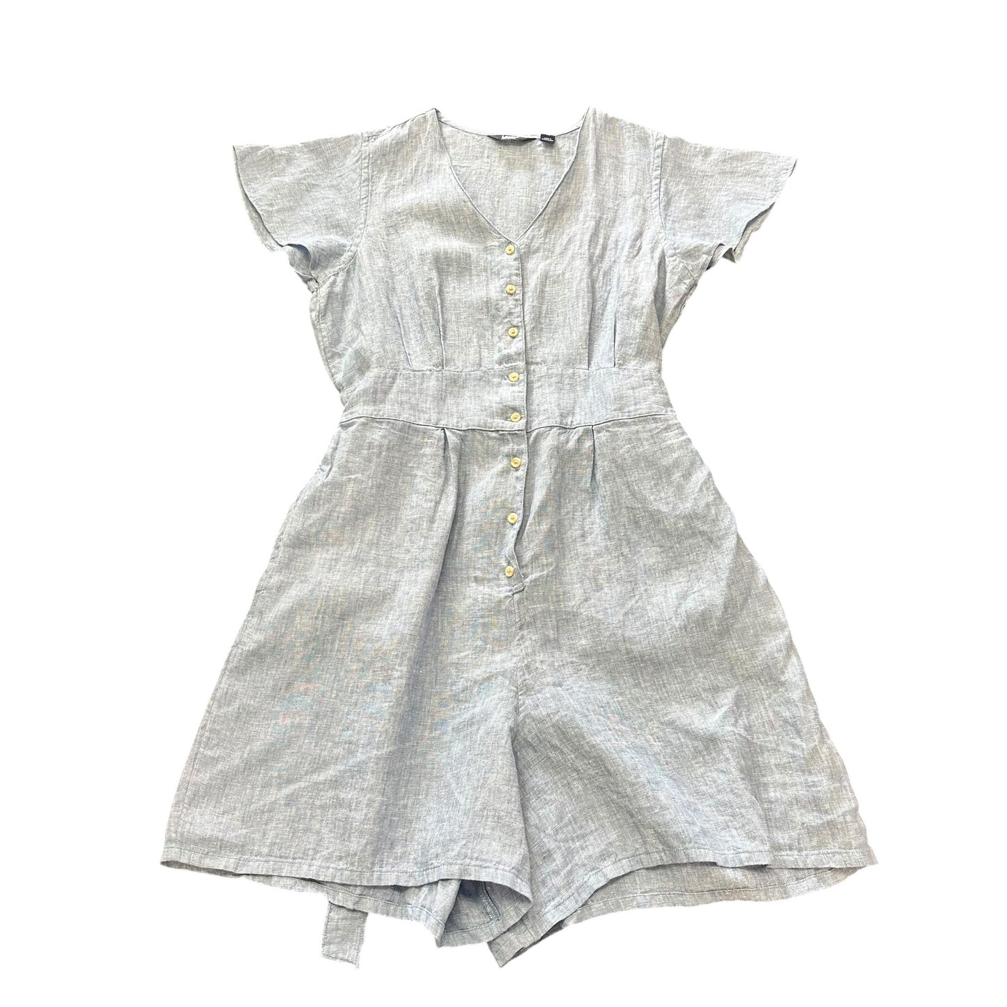 LANDS' END LIGHT BLUE BUTTONED ROMPER 100 SZ 14