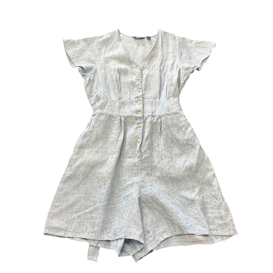 LANDS' END LIGHT BLUE BUTTONED ROMPER 100 SZ 14