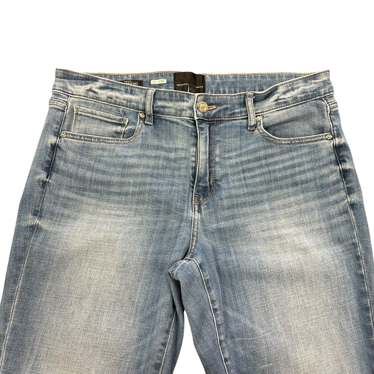 WHBM MID RISE GIRLFRIEND EVERYDAY SOFT DENIM BLUE JEANS 100 SZ 10 SHORT