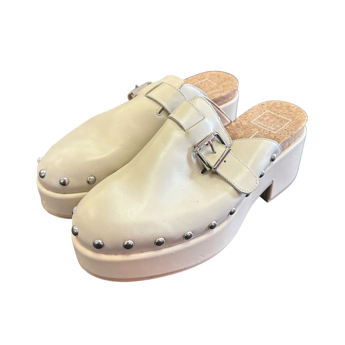 DOLCE VITA BEIGE STUDDED MULES CLOGS 139 SZ 8