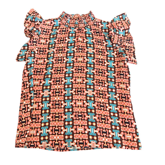 THML ORANGE PINK TURQUOISE BLOUSE 100 SMALL
