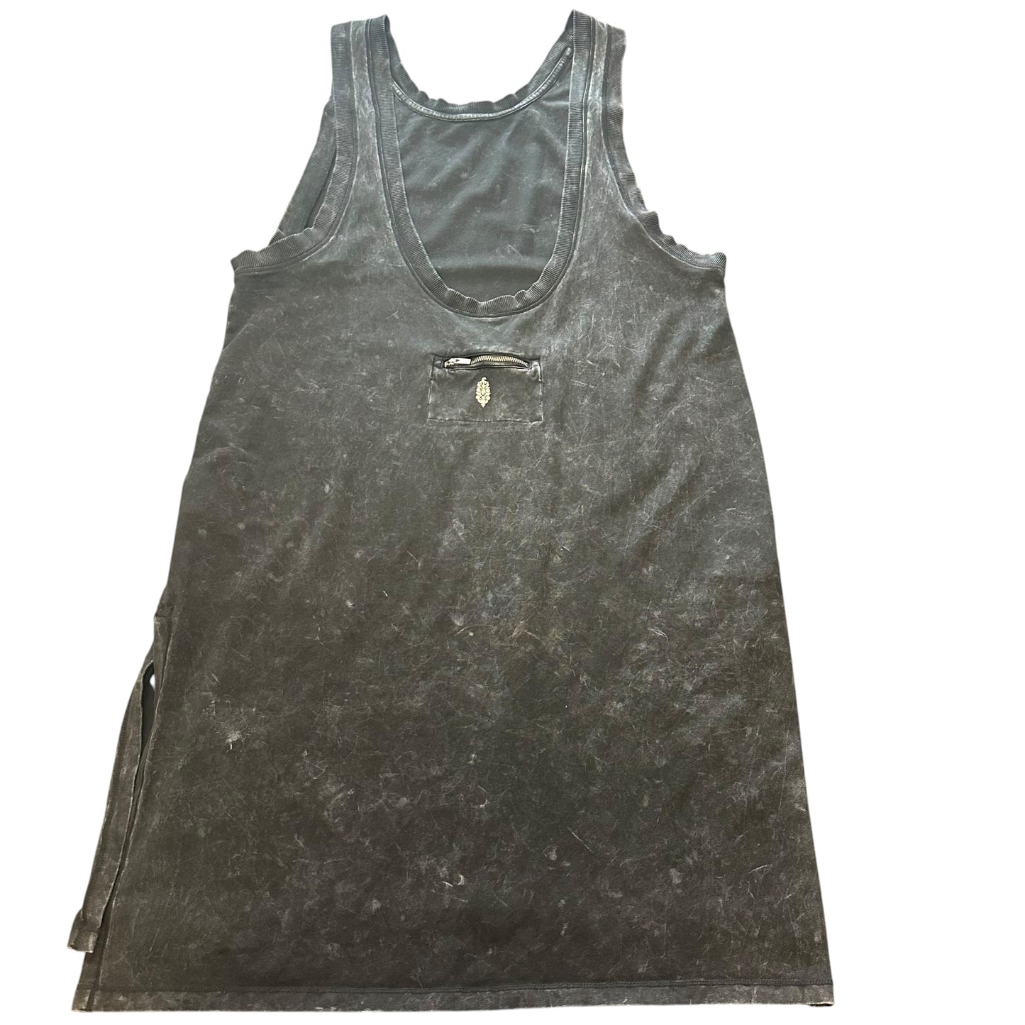 FREE PEOPLE BLACK STONEWASHED SCOOP BACK DRESS 100 XL