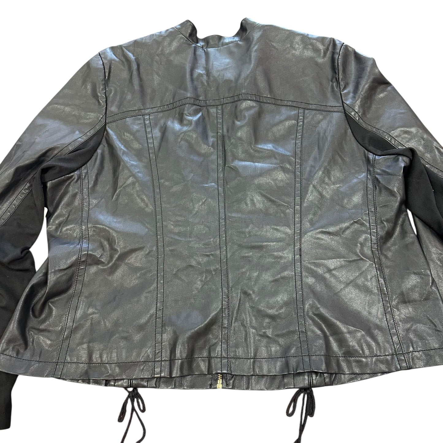 LANE BRYANT BLACK FAUX LEATHER MOTO JACKET 38 SZ 18/20