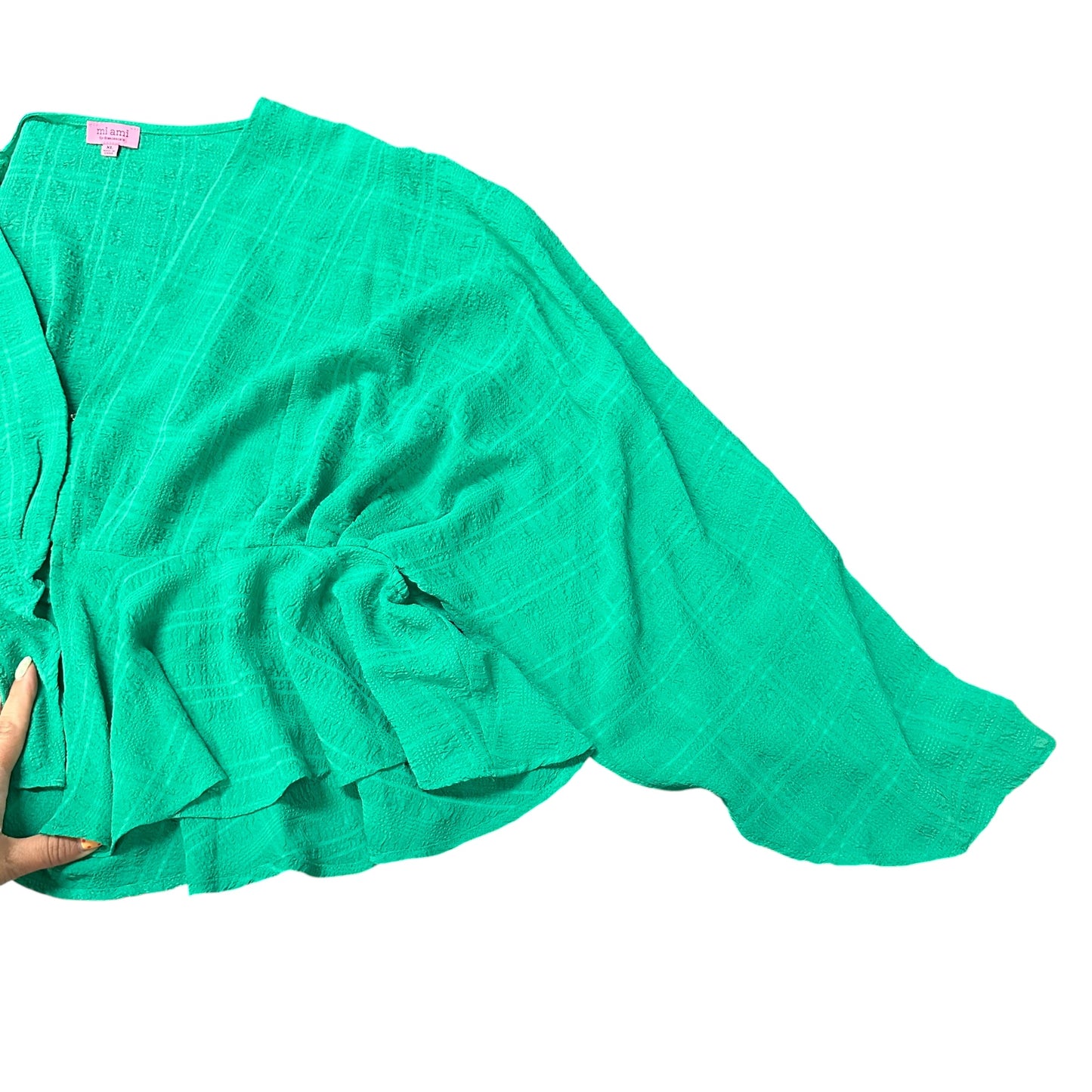 MIAMI GREEN KIMONO SLEEVE BLOUSE 100 XL