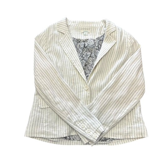 SUNDANCE WHITE PINSTRIPED CROPPED BLAZER 200 LARGE