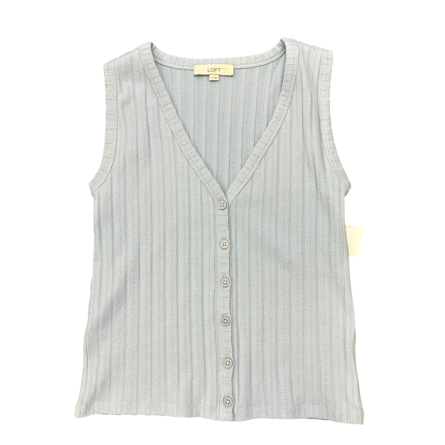 LOFT LIGHT BLUE RIBBED VEST 26 SMALL