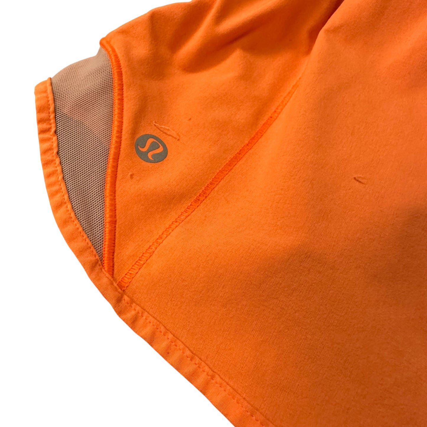 LULULEMON HOTTY HOT SHORTS ORANGE 122 LINER REMOVED SZ 2