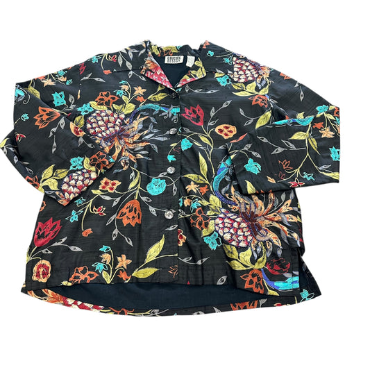 VINTAGE CHICOS BLACK SILK BEADED JACKET 180 MEDIUM
