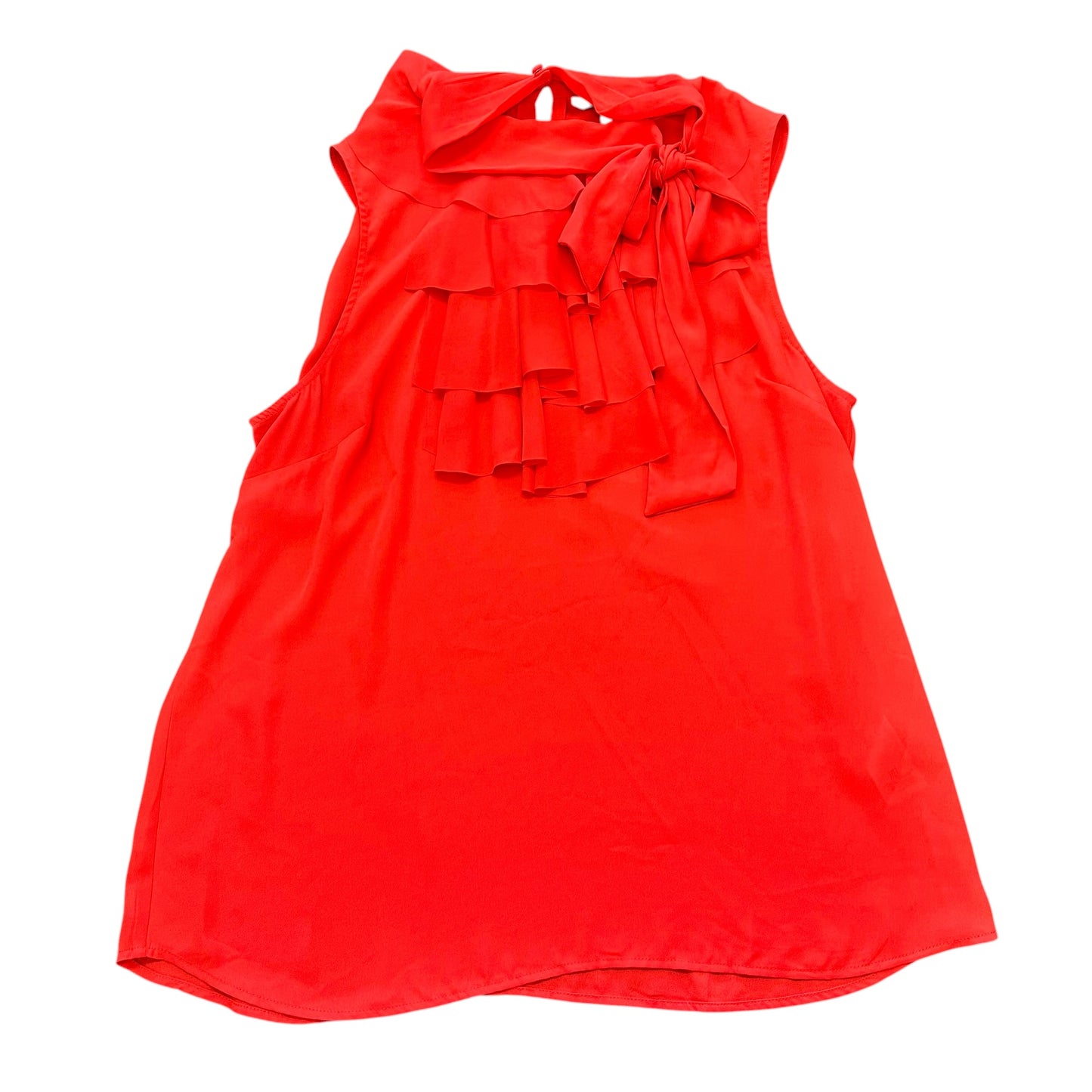BANANA REPUBLIC REDDISH ORANGE SLEEVELESS BLOUSE RUFFLES 262 LARGE