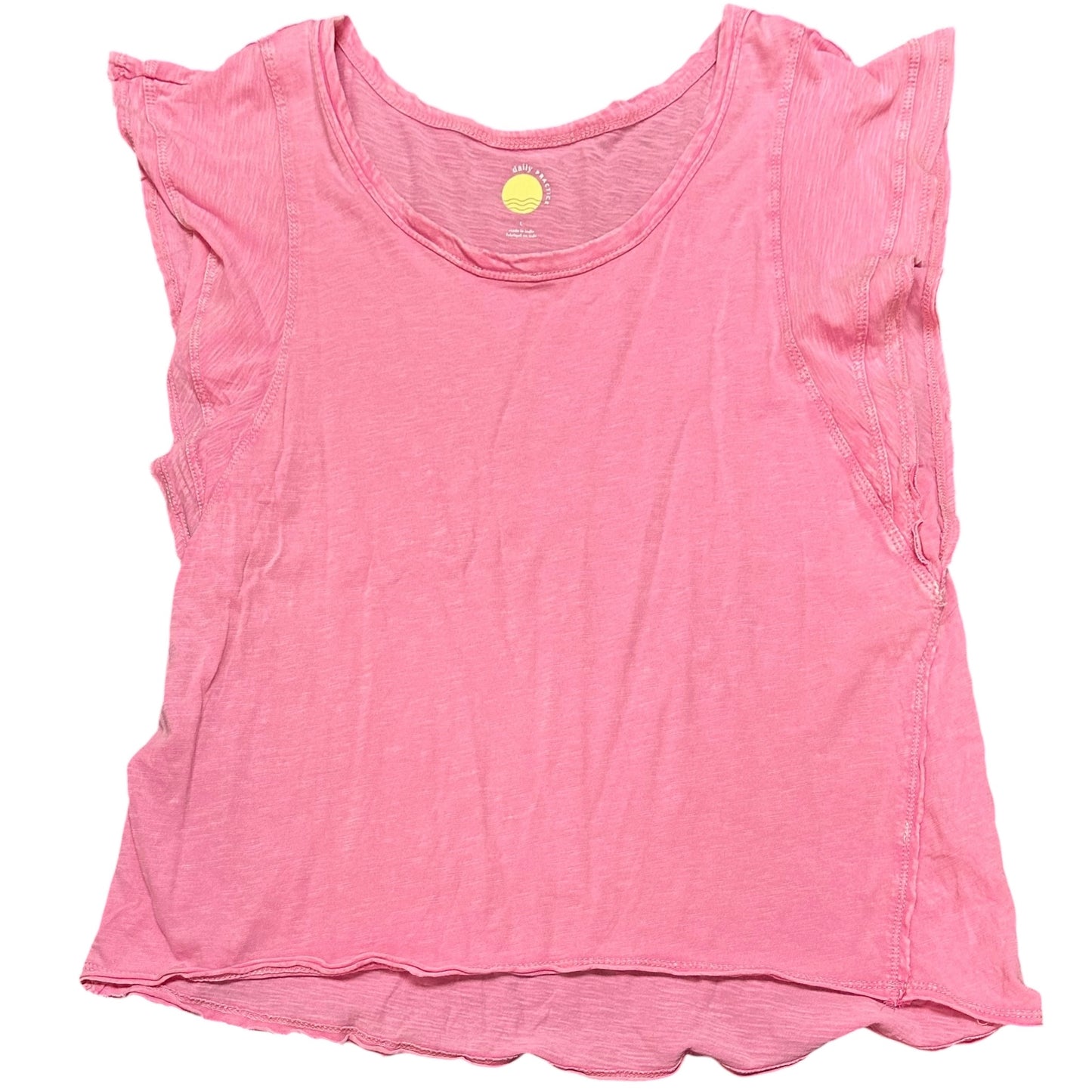 DAILY PRACTICE PINK SHIRT FLUTTER SLEEVES 249 LARGE