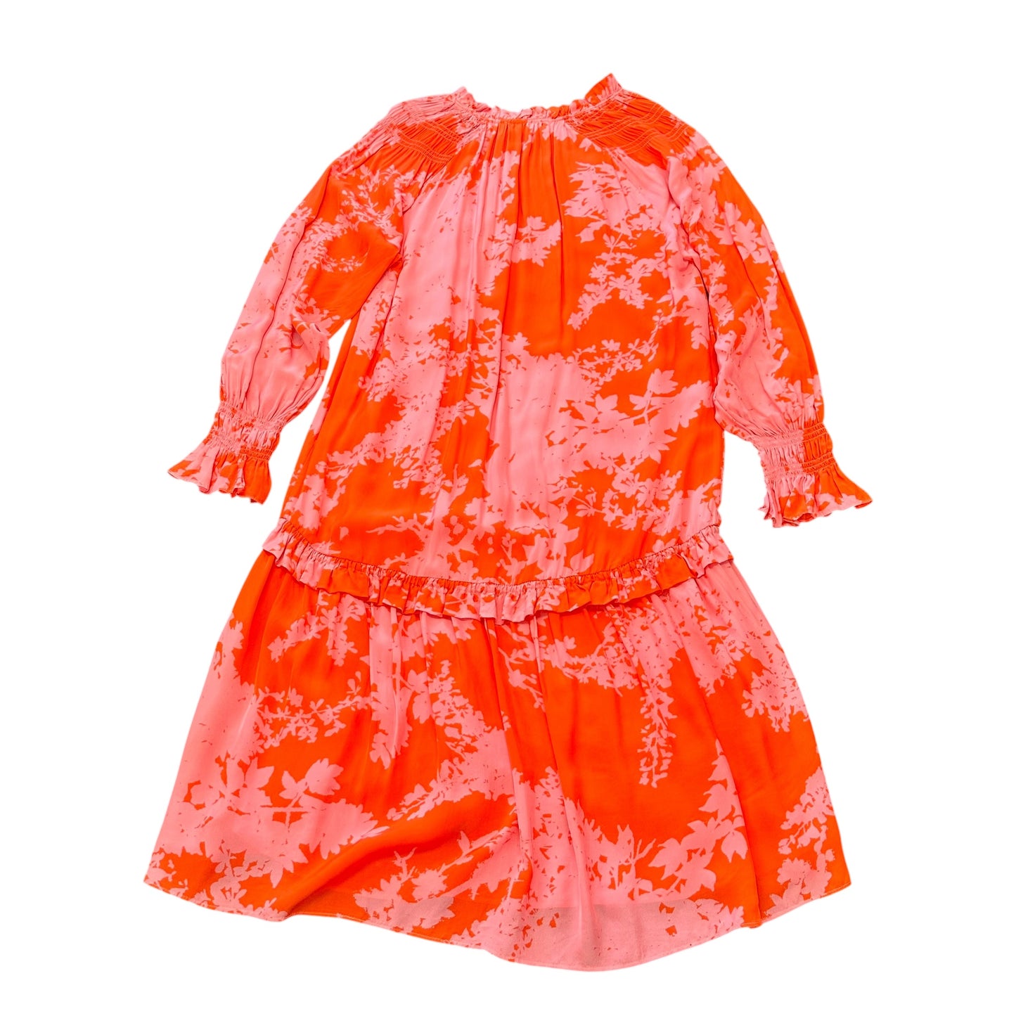 CABELLERO PINK RED FLORAL DROP HEM DRESS 15 XS
