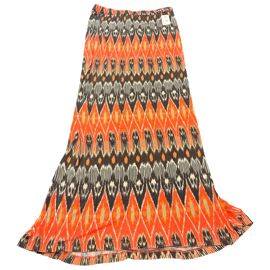 JOIE BROWN ORANGE MAXI SKIRT ELASTIC WAIST 249 MEDIUM