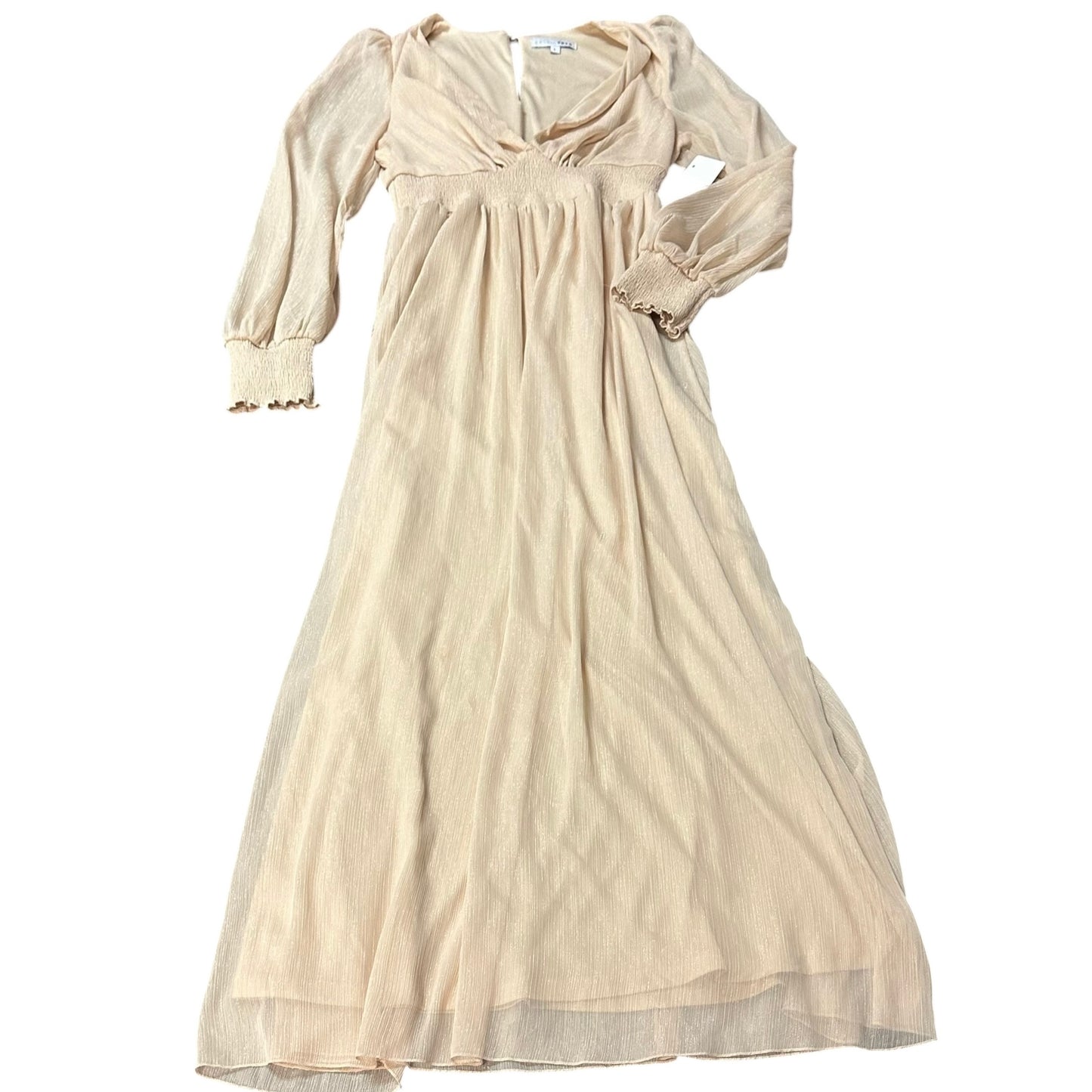 BALTIC BORN CHAMPAGNE METALLIC MAXI DRESS 265 LARGE *FLAW