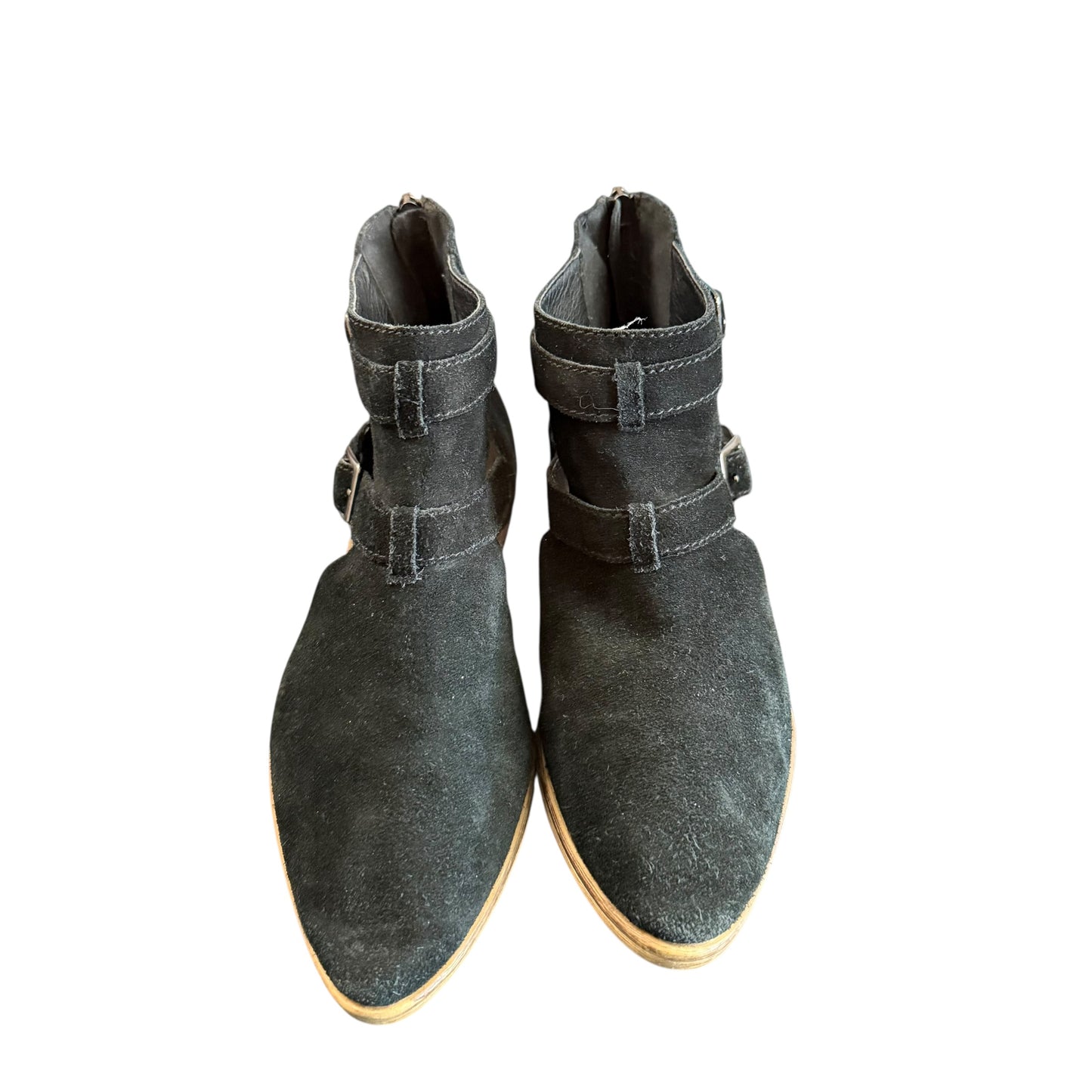 CHINESE LAUNDRY DANDIE BLACK SUEDE ANKLE BOOTIES 139 SZ 7