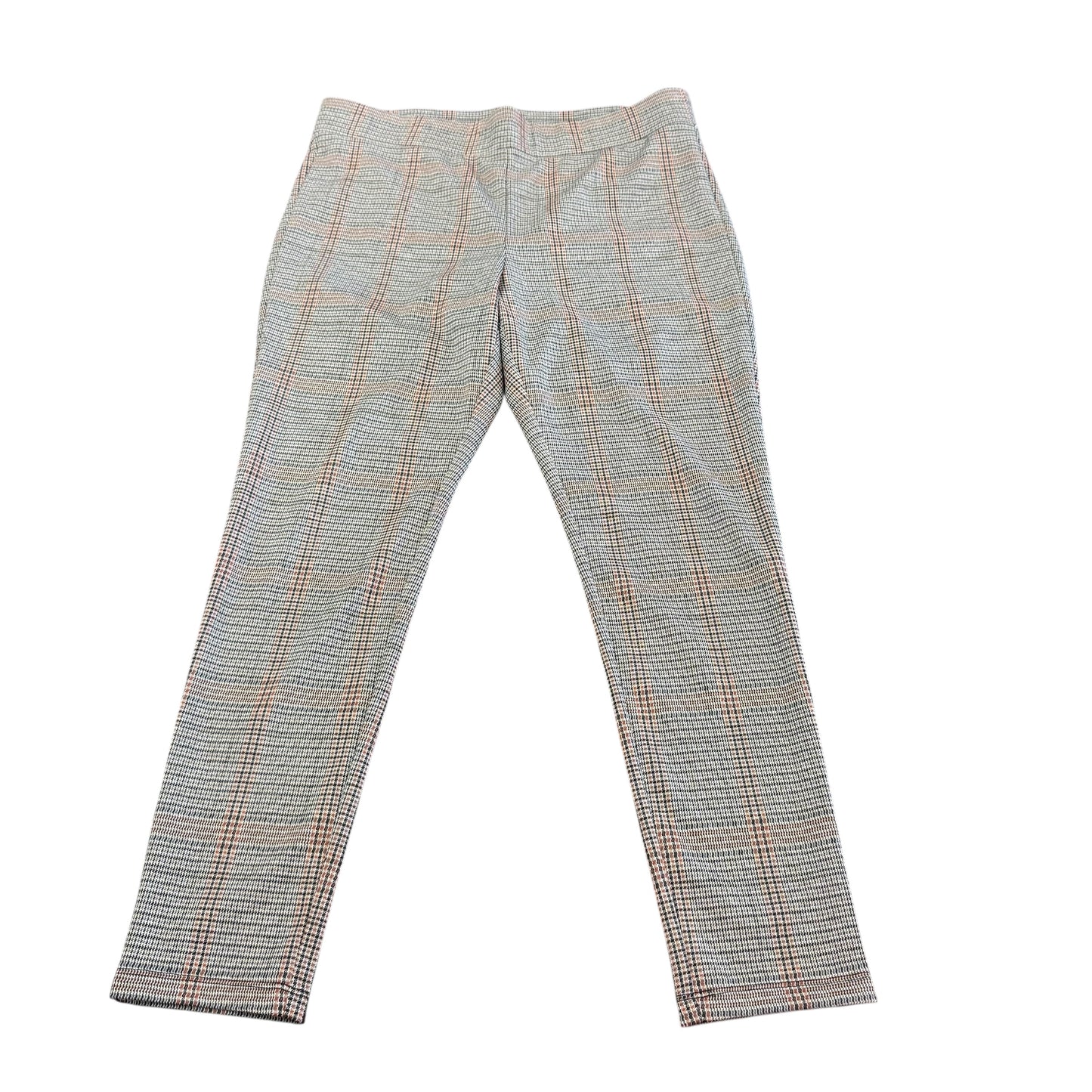 LOFT TAN BLACK HOUNDSTOOTH PULL ON PANTS 191 LARGE