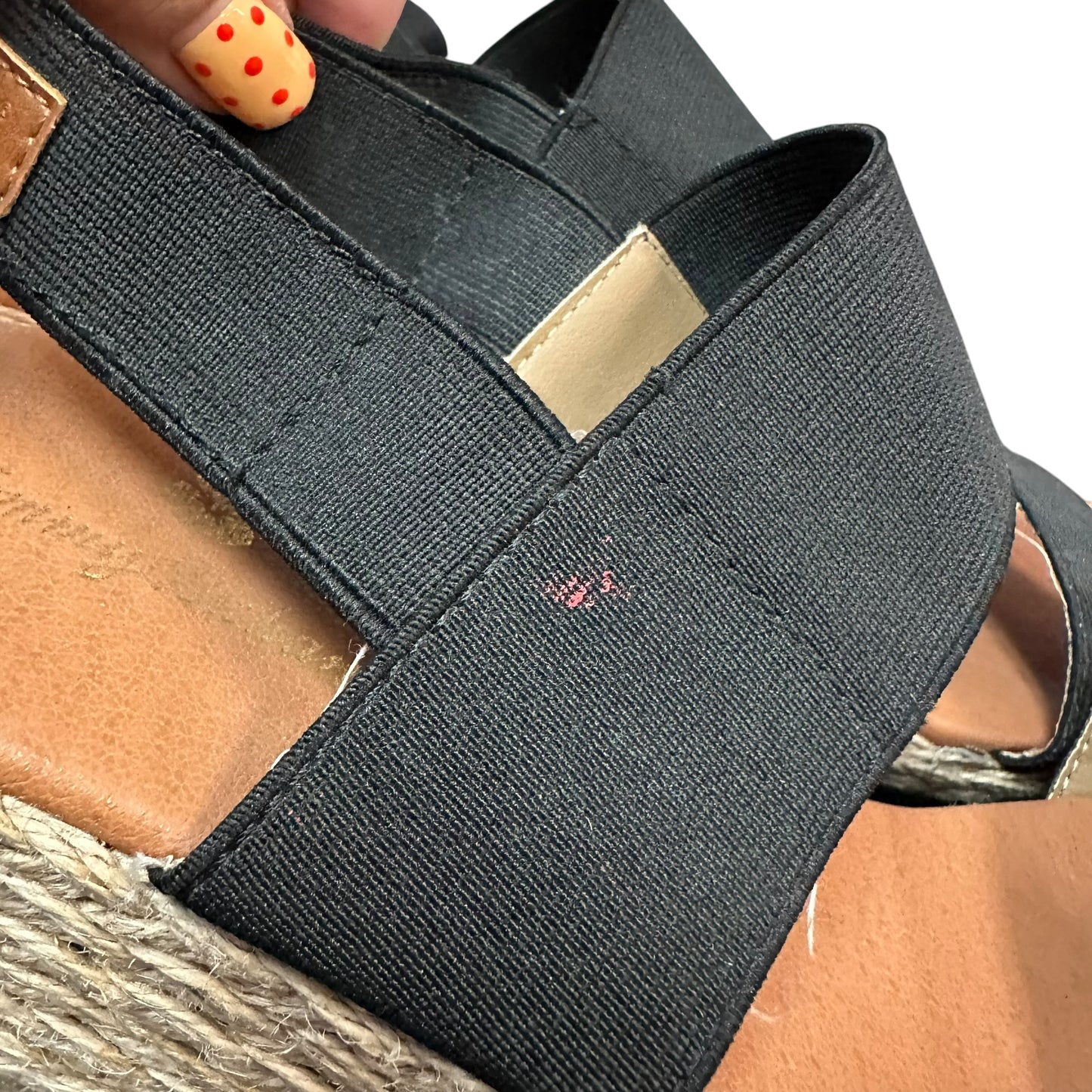 TOMMY BAHAMA BLACK WEDGES ESPADRILLES 279 SZ 9.5