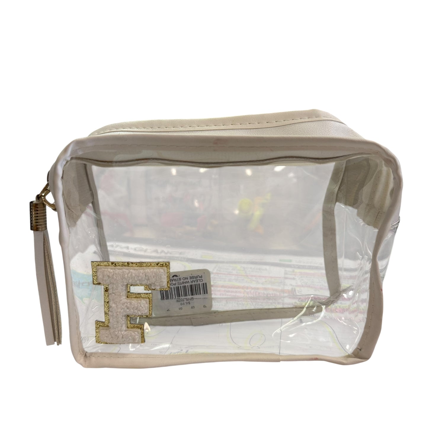 CLEAR WHITE POUCH PURSE NO STRAP 263 OS