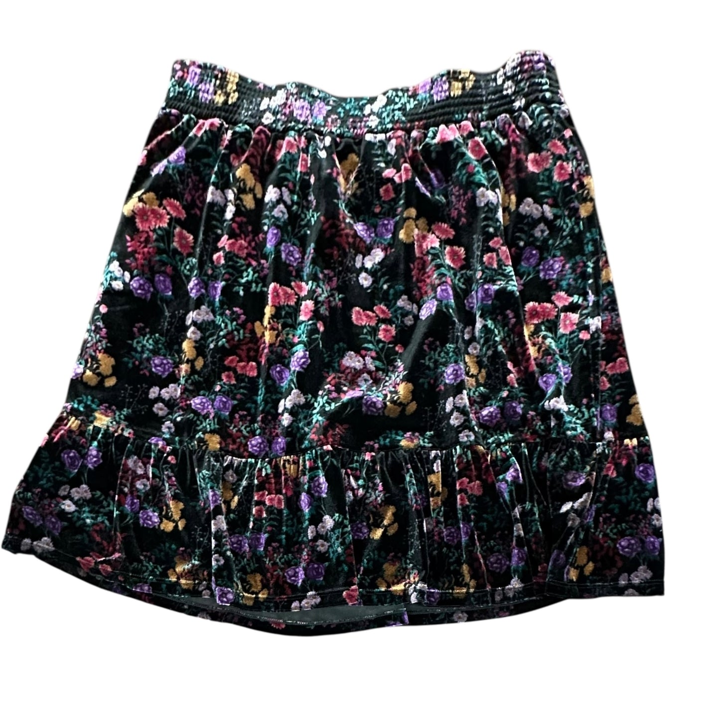 LOFT VELVET FLORAL PULL ON SKIRT 26 NWT $49.99 MEDIUM
