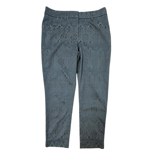 WHITE HOUSE BLACK MARKET NAVY PAISLEY TROUSERS THE SLIM ANKLE 139 SZ 6