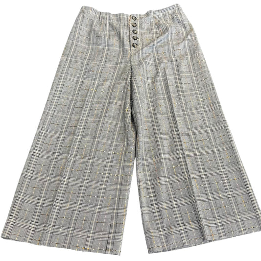 ANTHROPOLOGIE ROMA PLAID WIDE LEG CROPPED PANTS 255 SZ 6
