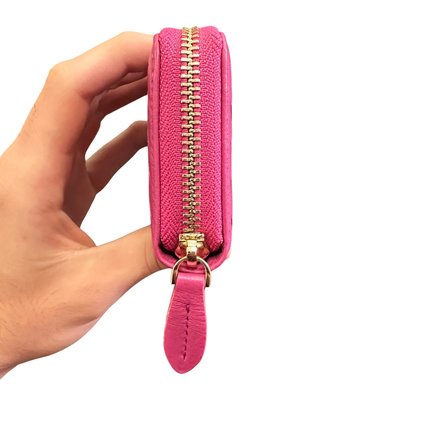 PINK BRAIDED SMALL ZIP AROUND WALLET 258 NWOT